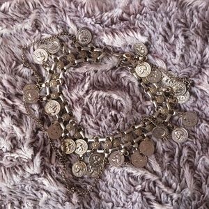 Silver Coin Chain Necklace